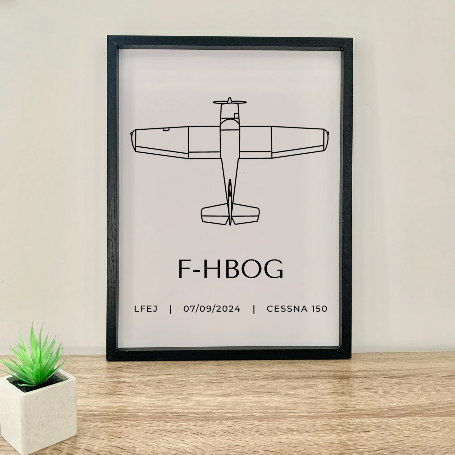 Cadre avion personnalisable - premier solo - cadeau pilote