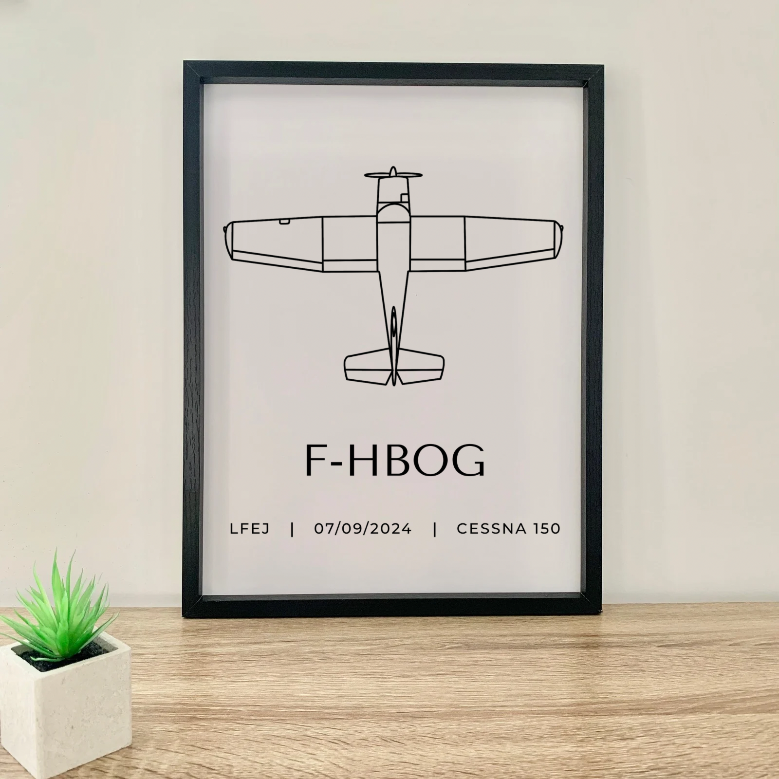 Cadre avion personnalisable - premier solo - cadeau pilote