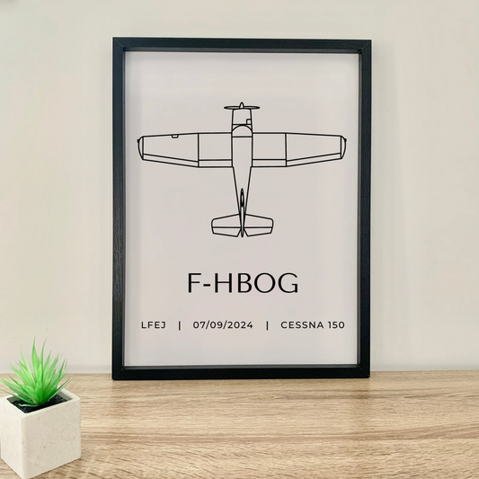 Cadre avion personnalisable - premier solo - cadeau pilote