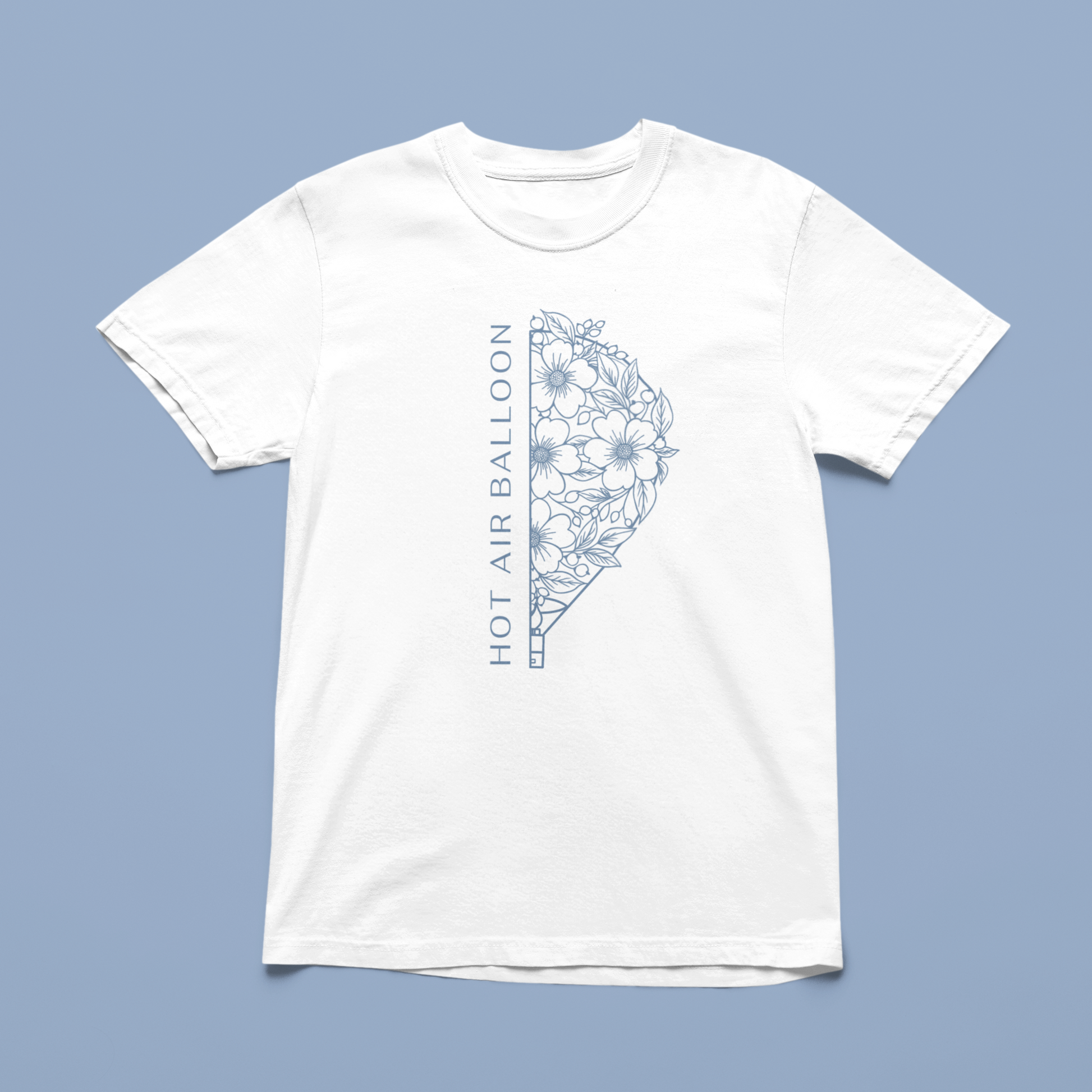 T-shirt hot air balloon fleuri
