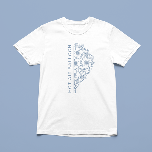 T-shirt hot air balloon fleuri