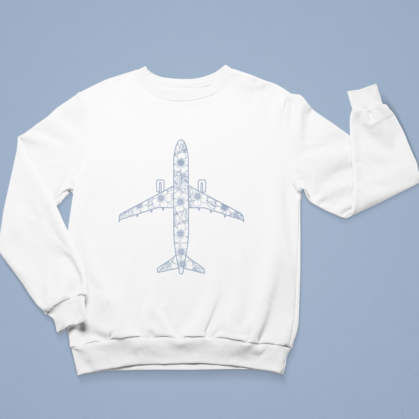 Sweatshirt avion fleuri