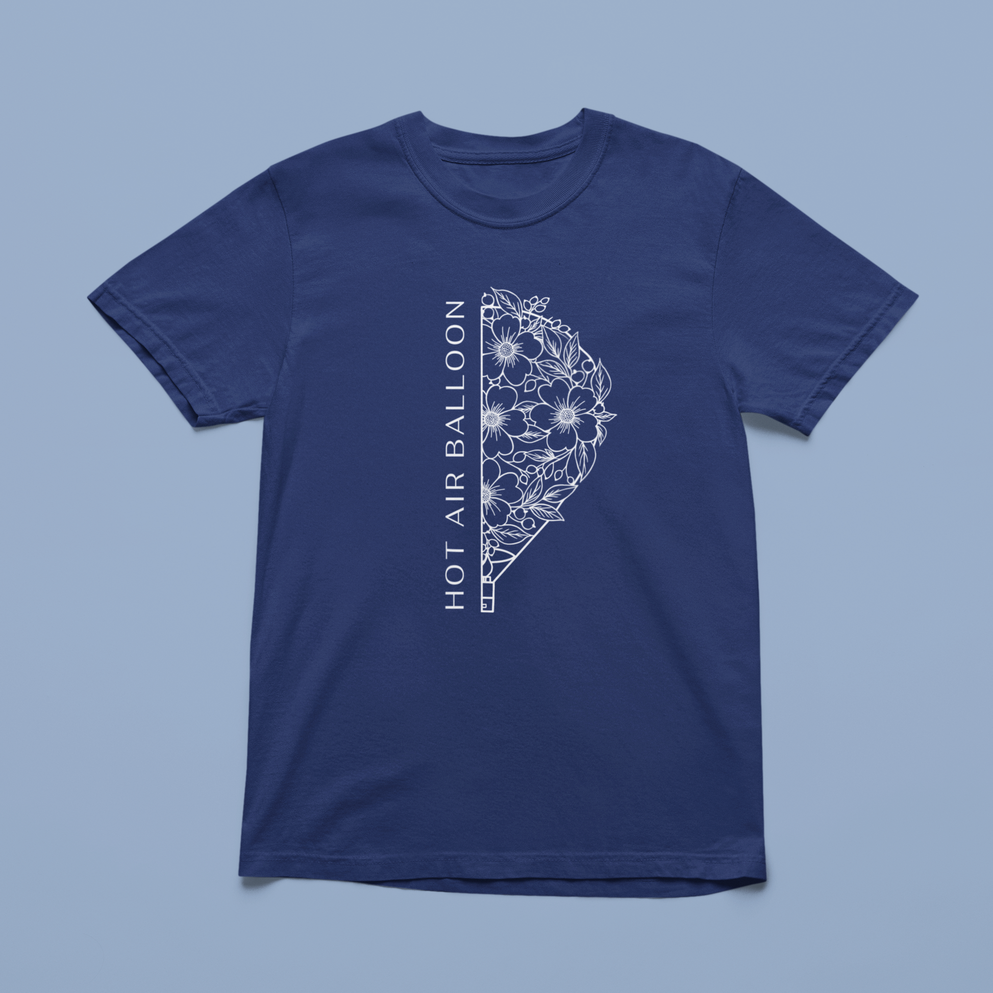 T-shirt hot air balloon fleuri Bleu marine